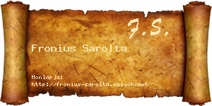 Fronius Sarolta névjegykártya