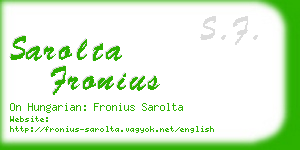 sarolta fronius business card
